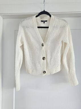 ​Quince Baby Alpaca-Wool Cropped Cardigan | Ivory | XL (Fits M-L)